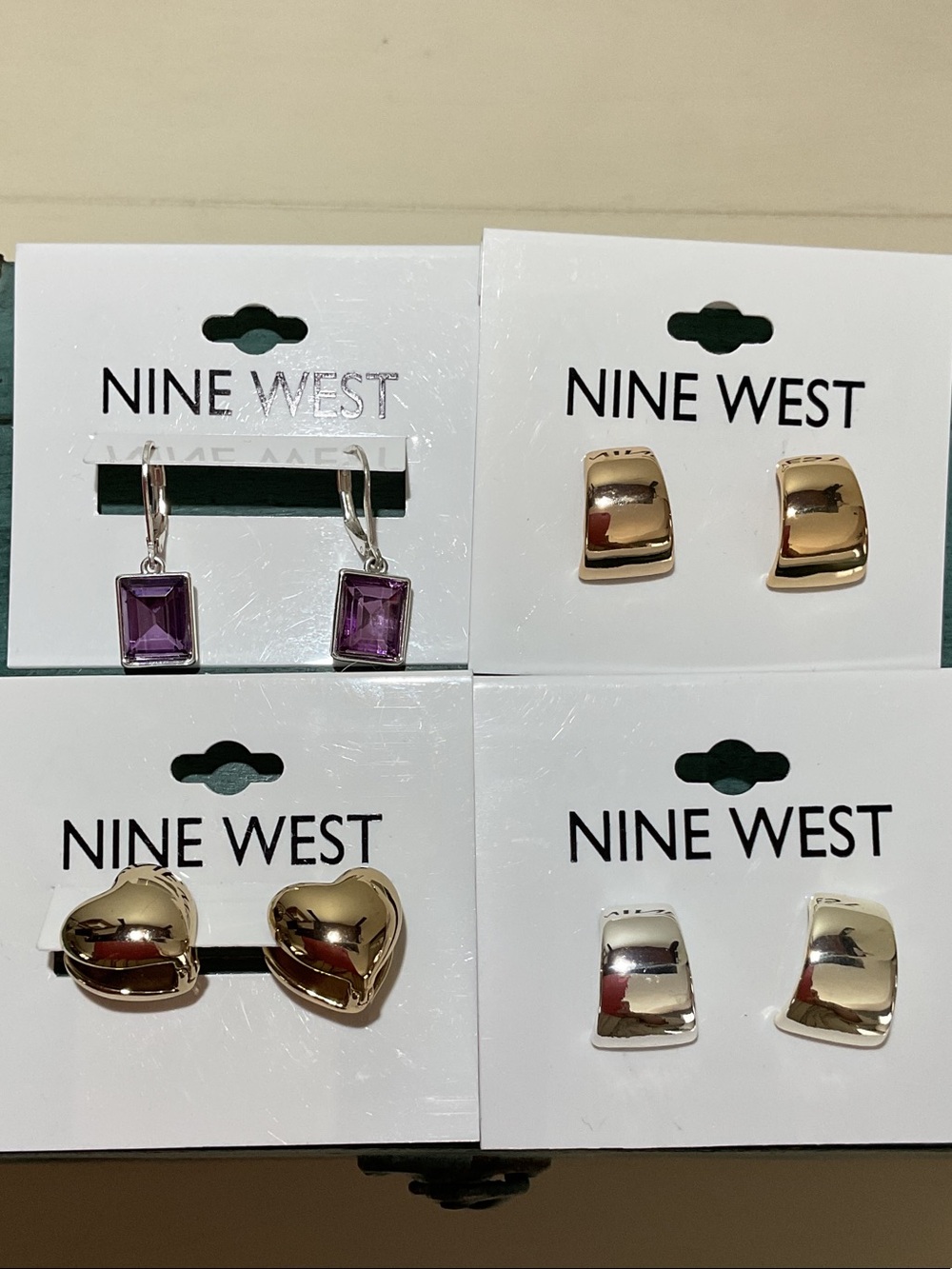 Nine West Gold and Purple Stone Earring Assortment